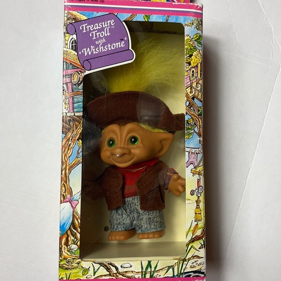 Vintage Treasure Troll Sealed In Box 1990 Cowboy Troll Treasure Trolls Wishstone - Picture 9 of 11